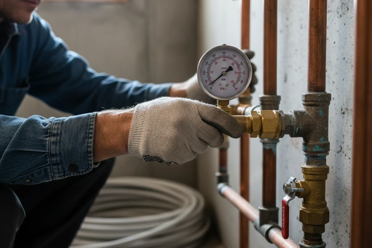 Pressure testing a repaired line during Water Line Repair in Vancleave